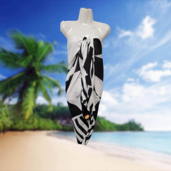 Womens Sarong Cotton Wrap Handpainted Batik Wrapskirt Beach Pareo Beachwear-NEW - Picture 4 of 5